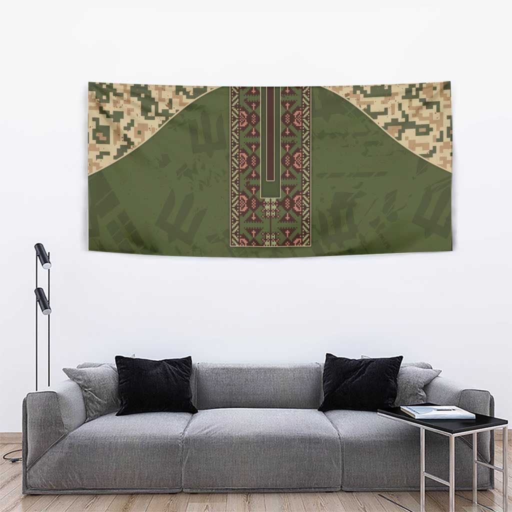 Ukraine Vyshyvanka Motif Tapestry Ukrainian Military Style - Wonder Print Shop