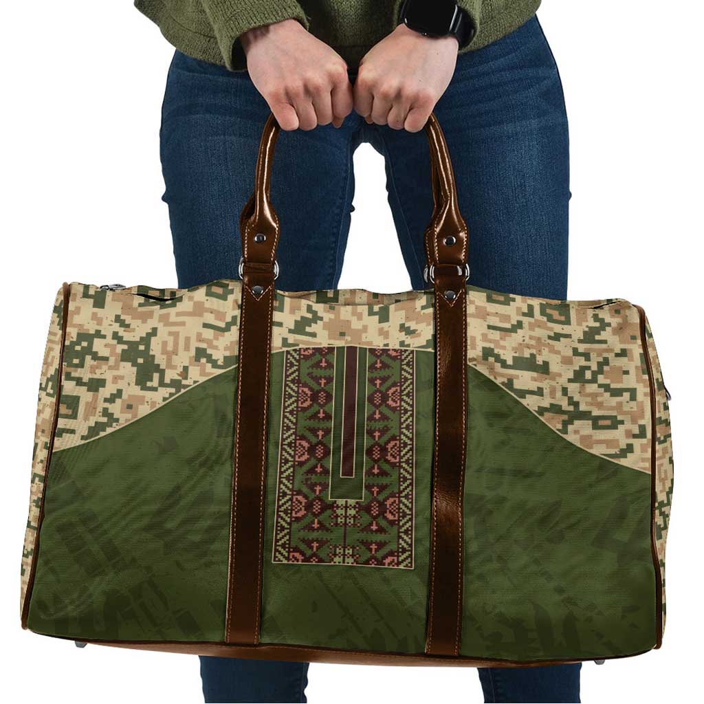 Ukraine Vyshyvanka Motif Travel Bag Ukrainian Military Style - Wonder Print Shop