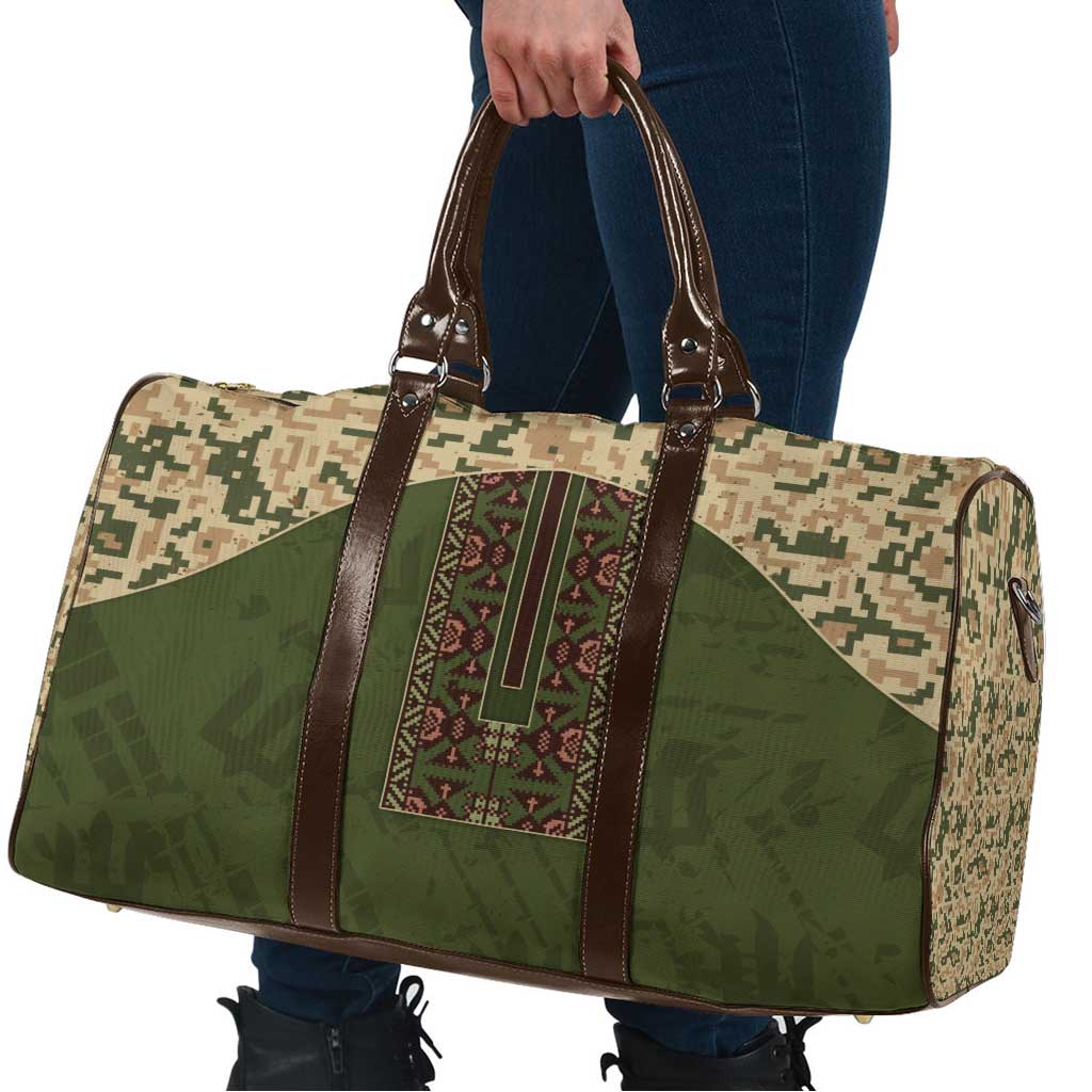 Ukraine Vyshyvanka Motif Travel Bag Ukrainian Military Style - Wonder Print Shop