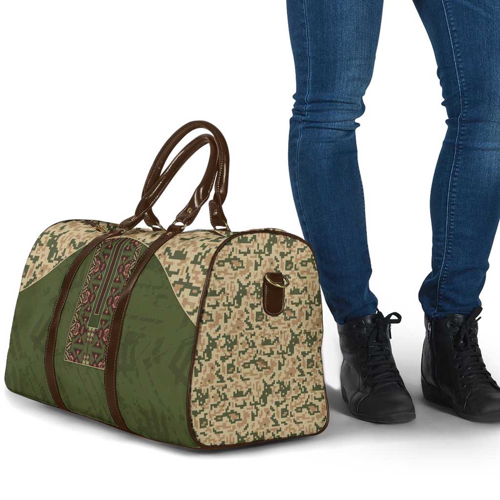 Ukraine Vyshyvanka Motif Travel Bag Ukrainian Military Style - Wonder Print Shop