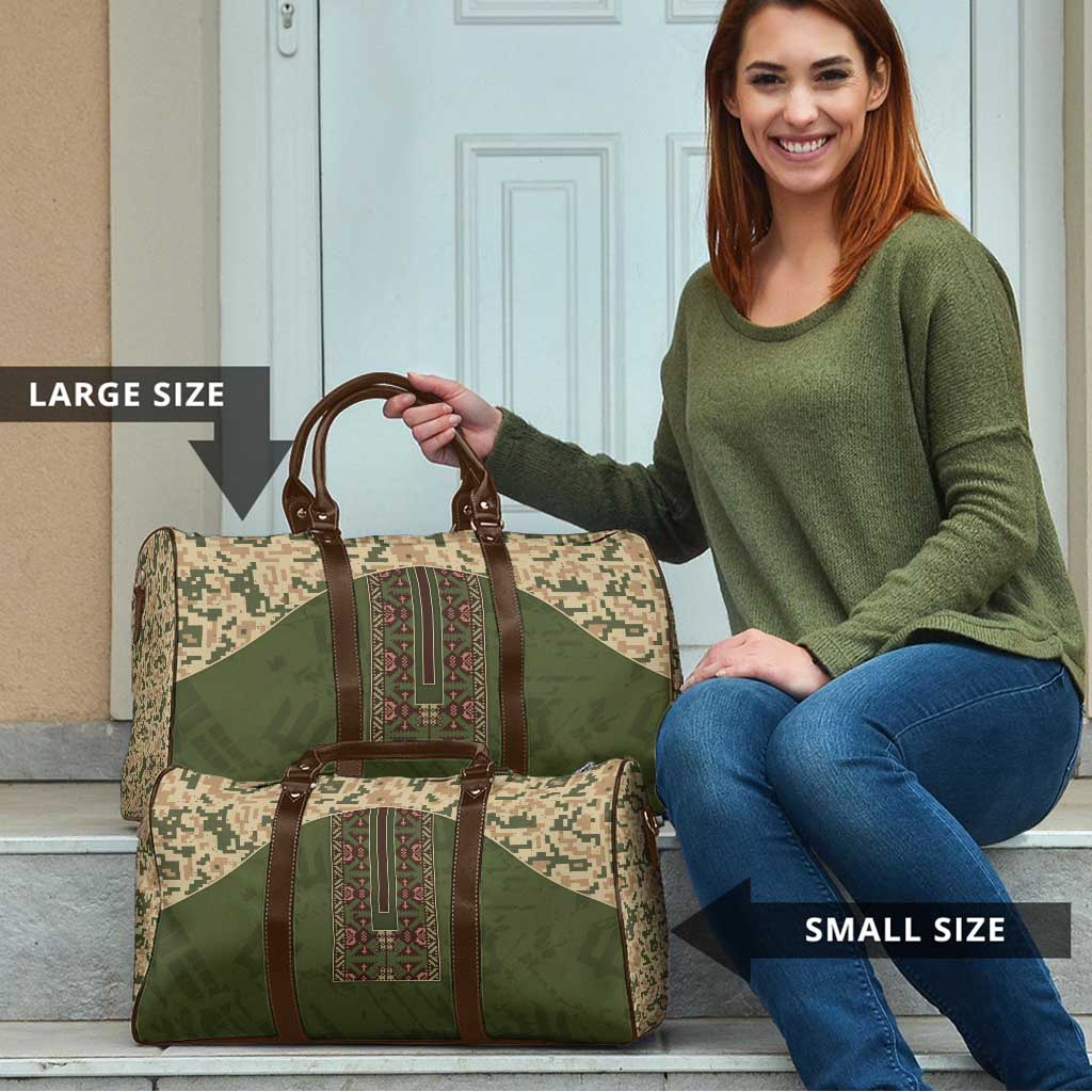 Ukraine Vyshyvanka Motif Travel Bag Ukrainian Military Style - Wonder Print Shop