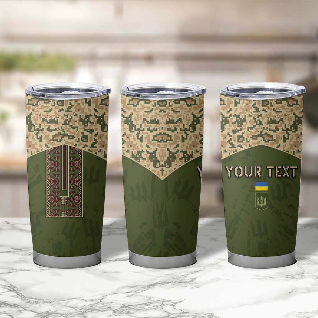 Personalized Ukraine Vyshyvanka Motif Tumbler Cup Ukrainian Military Style - Wonder Print Shop