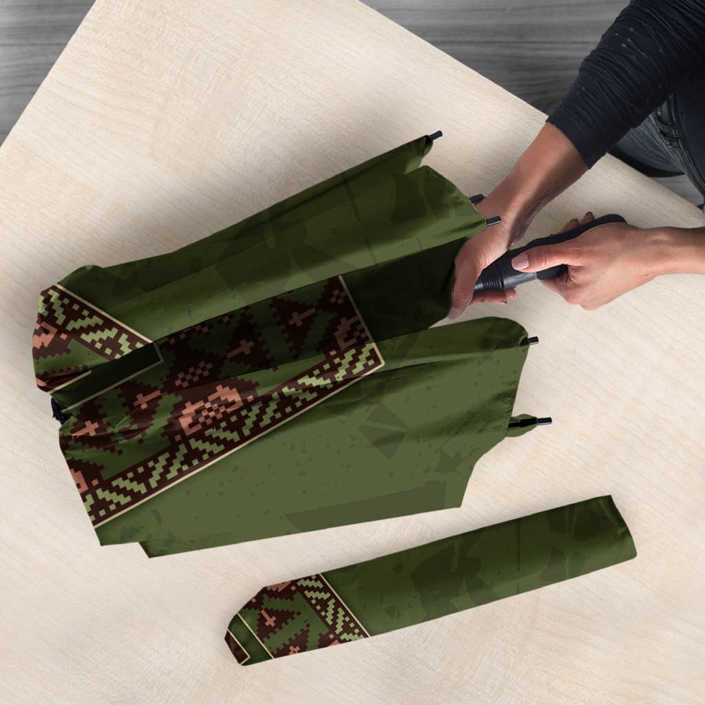 Ukraine Vyshyvanka Motif Umbrella Ukrainian Military Style - Wonder Print Shop