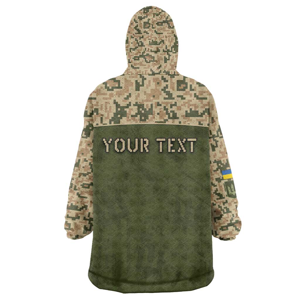 Personalized Ukraine Vyshyvanka Motif Wearable Blanket Hoodie Ukrainian Military Style - Wonder Print Shop