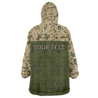 Personalized Ukraine Vyshyvanka Motif Wearable Blanket Hoodie Ukrainian Military Style - Wonder Print Shop