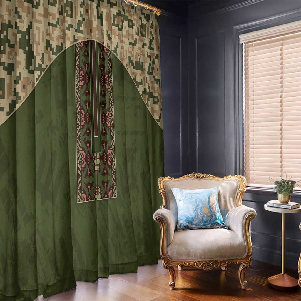Ukraine Vyshyvanka Motif Window Curtain Ukrainian Military Style - Wonder Print Shop