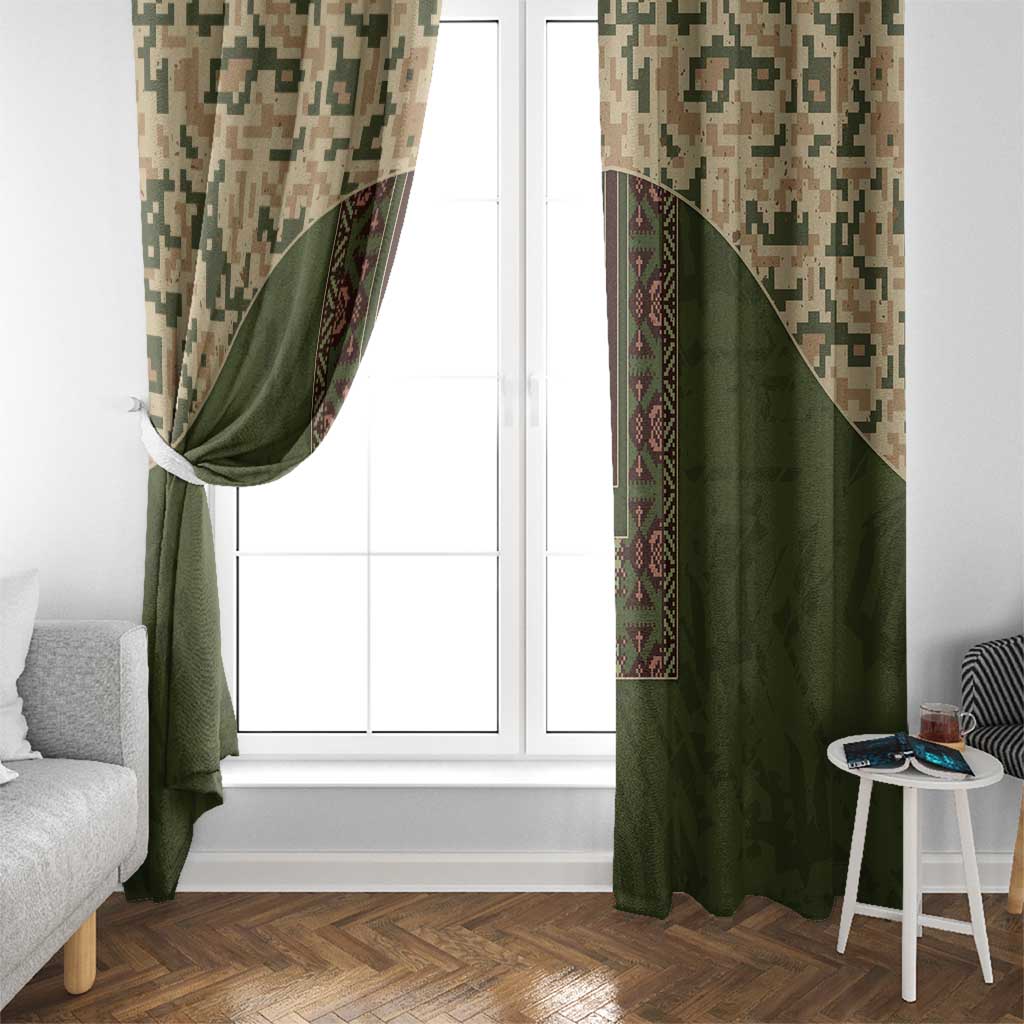 Ukraine Vyshyvanka Motif Window Curtain Ukrainian Military Style - Wonder Print Shop