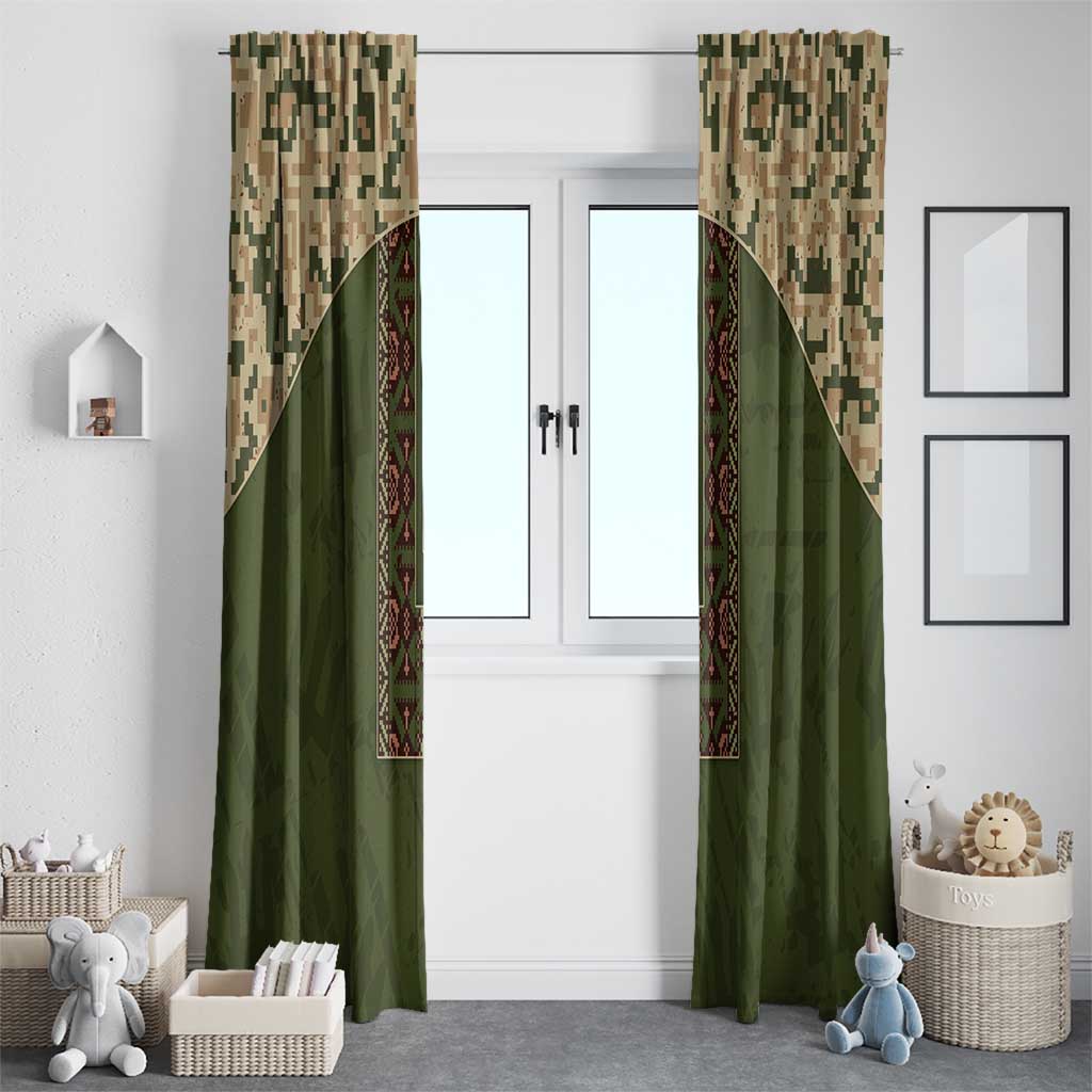 Ukraine Vyshyvanka Motif Window Curtain Ukrainian Military Style - Wonder Print Shop