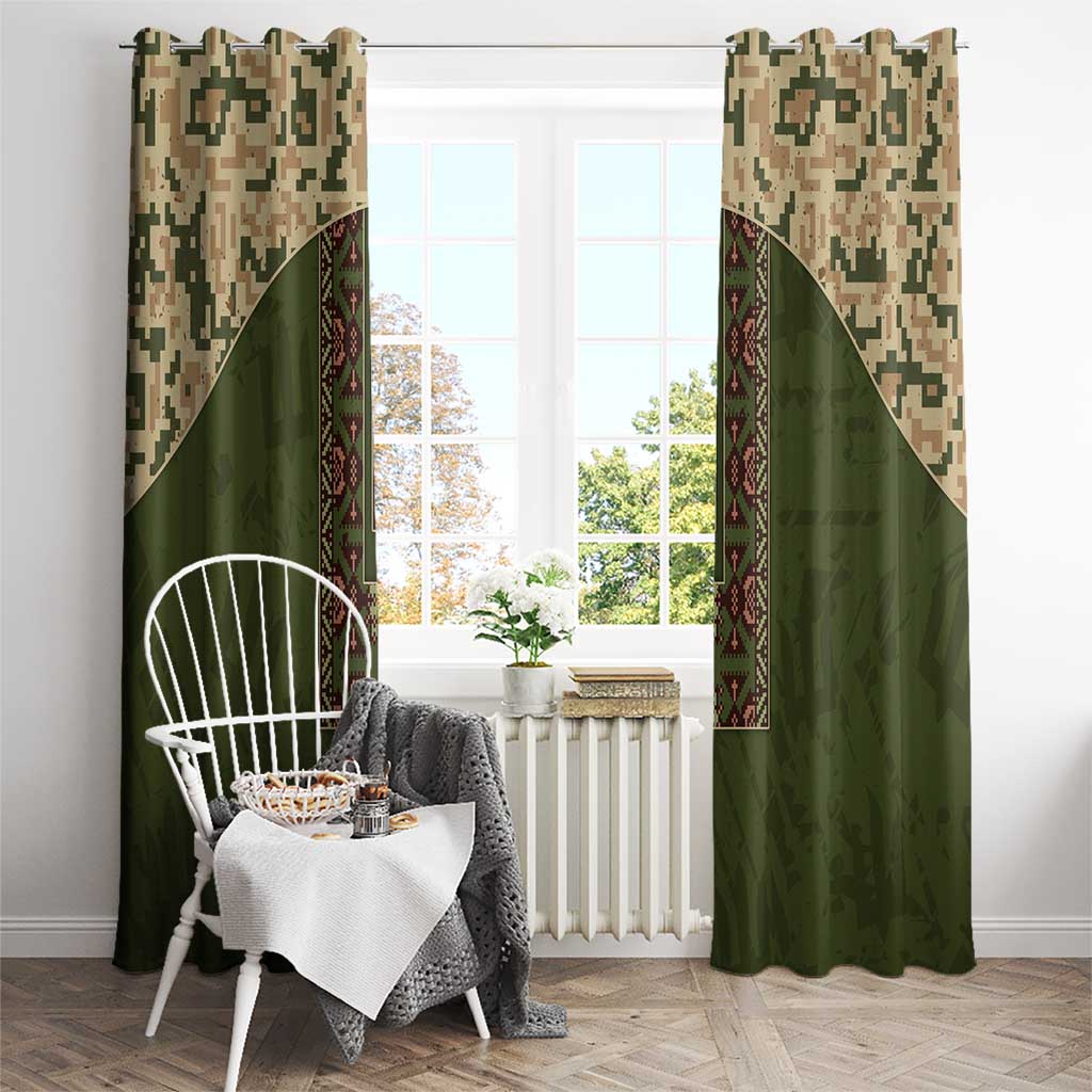 Ukraine Vyshyvanka Motif Window Curtain Ukrainian Military Style - Wonder Print Shop