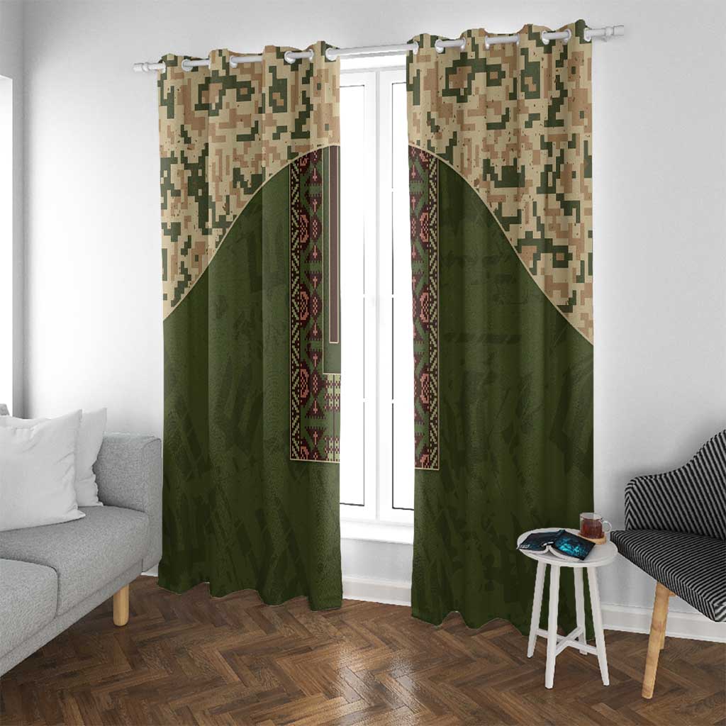 Ukraine Vyshyvanka Motif Window Curtain Ukrainian Military Style - Wonder Print Shop