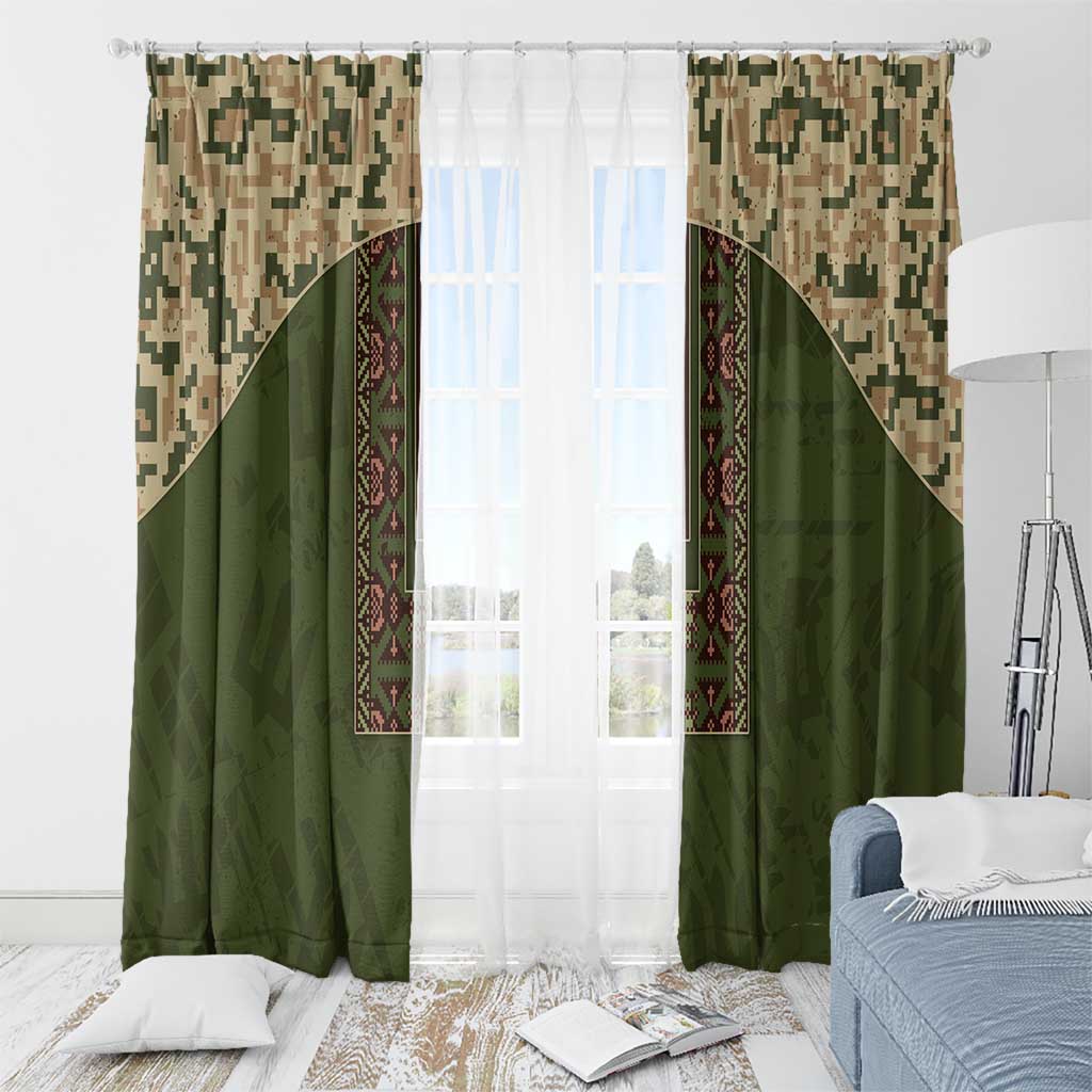 Ukraine Vyshyvanka Motif Window Curtain Ukrainian Military Style - Wonder Print Shop