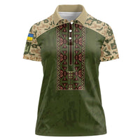 Personalized Ukraine Vyshyvanka Motif Women Polo Shirt Ukrainian Military Style - Wonder Print Shop
