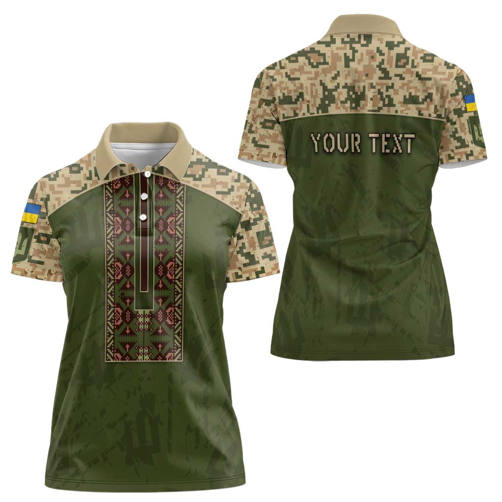 Personalized Ukraine Vyshyvanka Motif Women Polo Shirt Ukrainian Military Style - Wonder Print Shop
