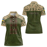 Personalized Ukraine Vyshyvanka Motif Women Polo Shirt Ukrainian Military Style - Wonder Print Shop