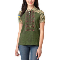 Personalized Ukraine Vyshyvanka Motif Women Polo Shirt Ukrainian Military Style - Wonder Print Shop