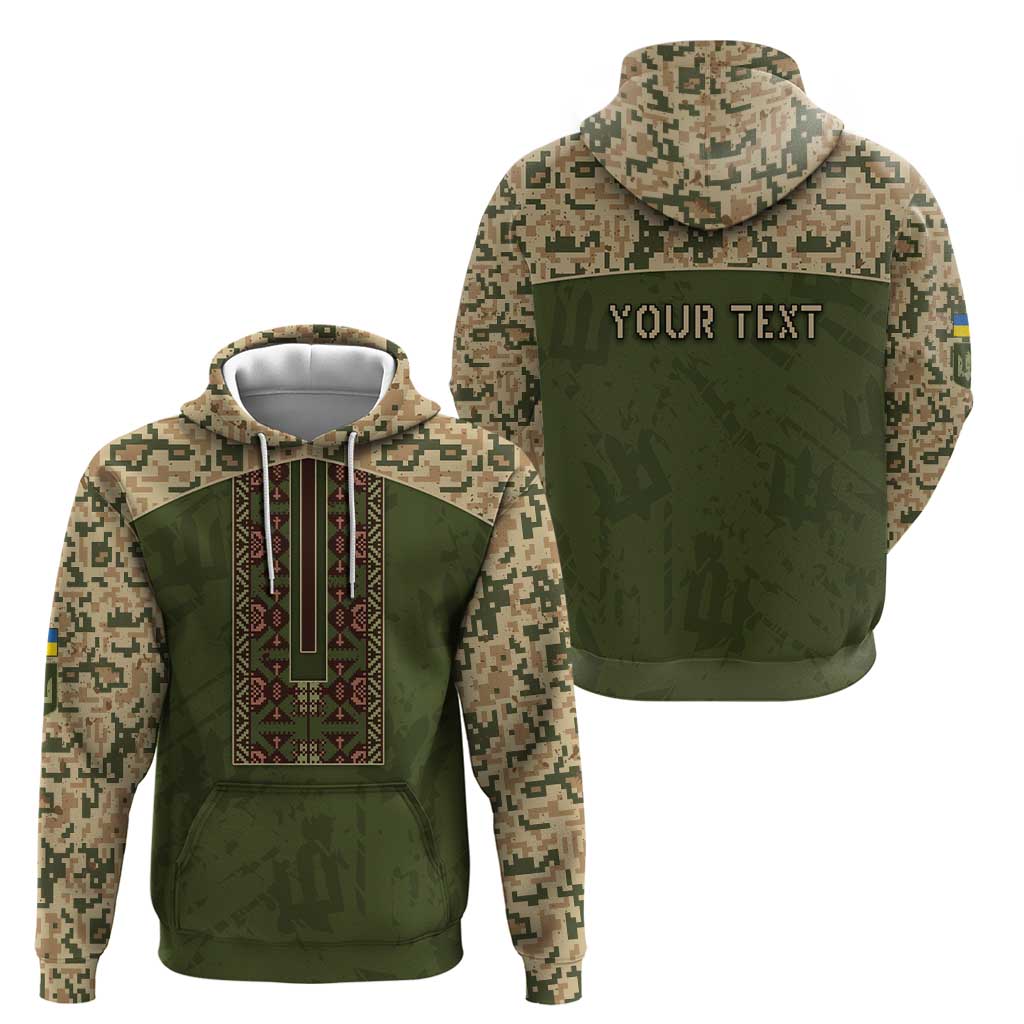 Personalized Ukraine Vyshyvanka Motif Zip Hoodie Ukrainian Military Style - Wonder Print Shop