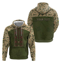 Personalized Ukraine Vyshyvanka Motif Zip Hoodie Ukrainian Military Style - Wonder Print Shop