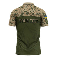 Personalized Ukraine Vyshyvanka Motif Zipper Polo Shirt Ukrainian Military Style - Wonder Print Shop
