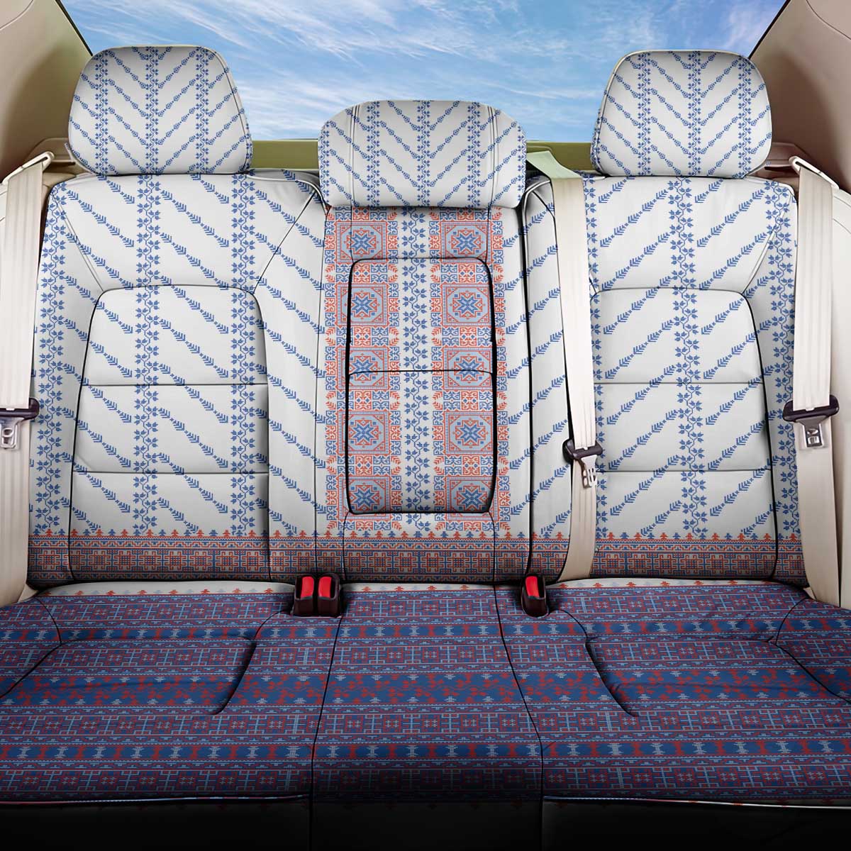 Traditional Romanian Costume Back Car Seat Cover National Folk Patterns - Wonder Print Shop