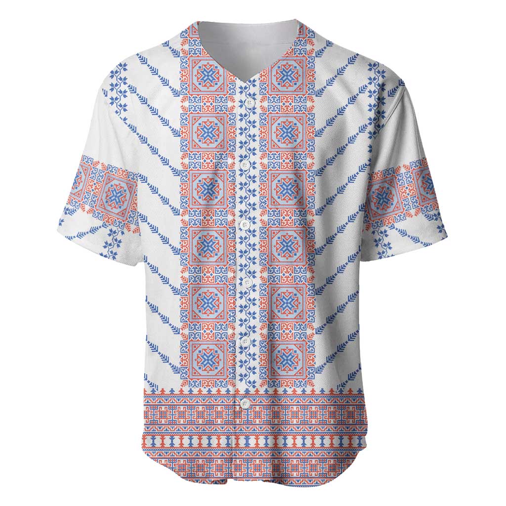 Traditional Romanian Costume Baseball Jersey National Folk Patterns - Wonder Print Shop