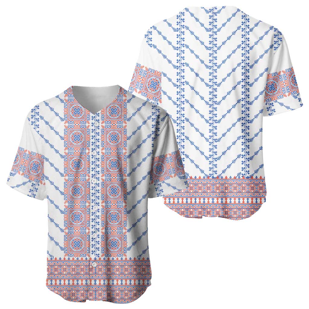 Traditional Romanian Costume Baseball Jersey National Folk Patterns - Wonder Print Shop