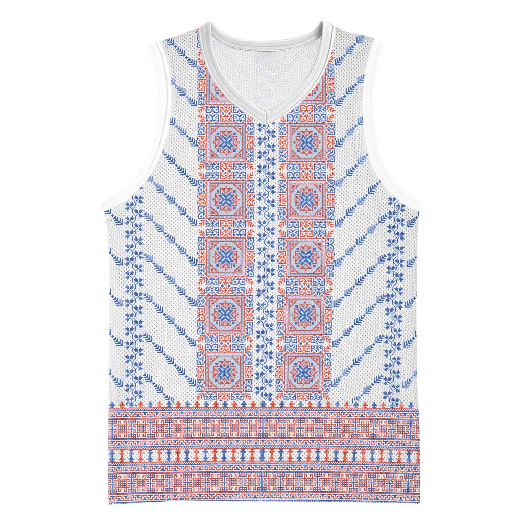 Traditional Romanian Costume Basketball Jersey National Folk Patterns - Wonder Print Shop