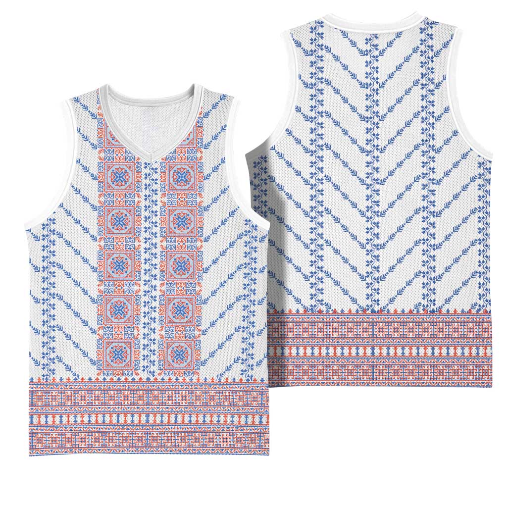 Traditional Romanian Costume Basketball Jersey National Folk Patterns - Wonder Print Shop