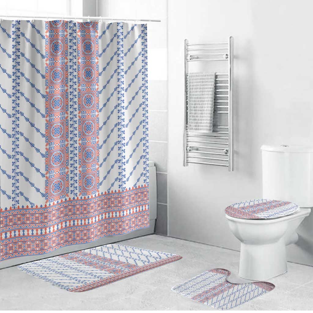 Traditional Romanian Costume Bathroom Set National Folk Patterns - Wonder Print Shop