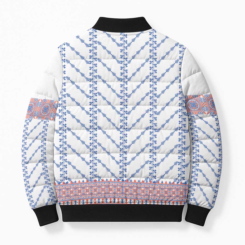 Traditional Romanian Costume Bomber Puffer Jacket National Folk Patterns - Wonder Print Shop