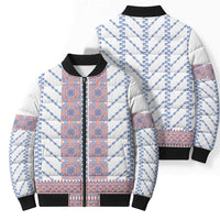Traditional Romanian Costume Bomber Puffer Jacket National Folk Patterns - Wonder Print Shop