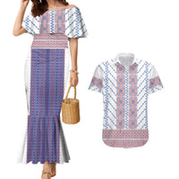 Traditional Romanian Costume Couples Matching Mermaid Dress and Hawaiian Shirt National Folk Patterns - Wonder Print Shop