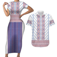 Traditional Romanian Costume Couples Matching Short Sleeve Bodycon Dress and Hawaiian Shirt National Folk Patterns - Wonder Print Shop