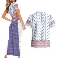 Traditional Romanian Costume Couples Matching Short Sleeve Bodycon Dress and Hawaiian Shirt National Folk Patterns - Wonder Print Shop