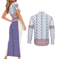 Traditional Romanian Costume Couples Matching Short Sleeve Bodycon Dress and Long Sleeve Button Shirt National Folk Patterns - Wonder Print Shop
