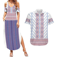 Traditional Romanian Costume Couples Matching Summer Maxi Dress and Hawaiian Shirt National Folk Patterns - Wonder Print Shop