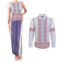 Traditional Romanian Costume Couples Matching Tank Maxi Dress and Long Sleeve Button Shirt National Folk Patterns - Wonder Print Shop