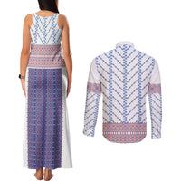 Traditional Romanian Costume Couples Matching Tank Maxi Dress and Long Sleeve Button Shirt National Folk Patterns - Wonder Print Shop