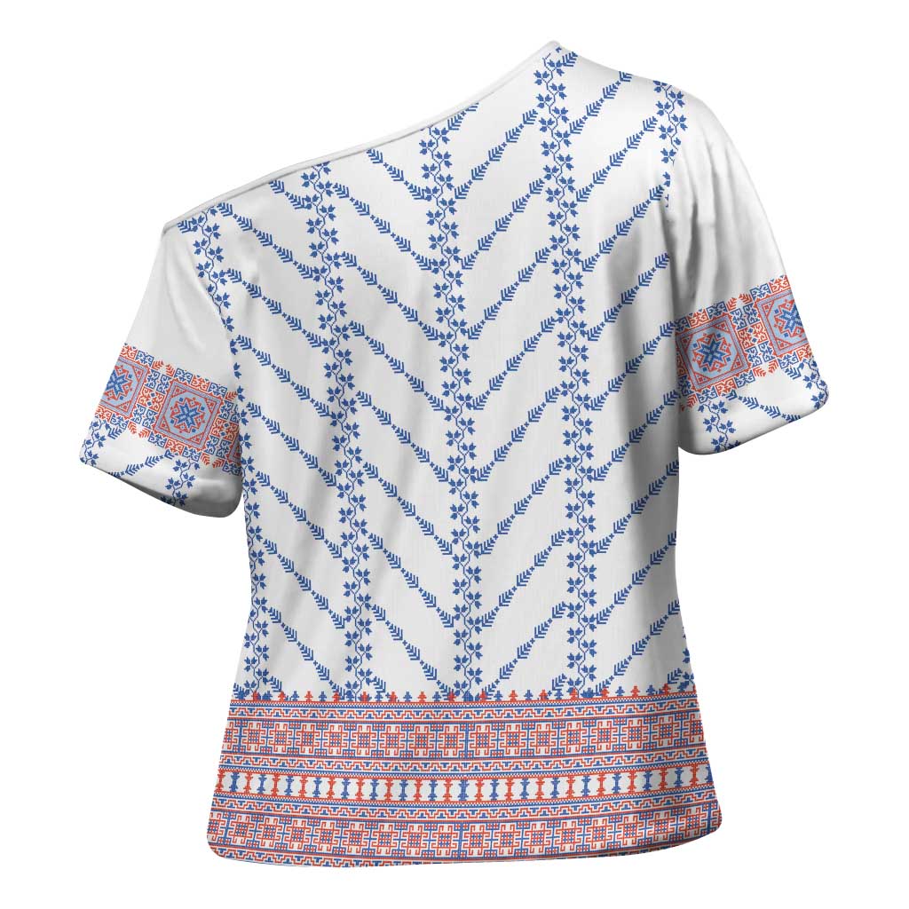 Traditional Romanian Costume Cross Shoulder Shirt National Folk Patterns - Wonder Print Shop