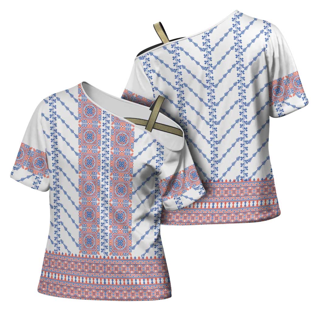 Traditional Romanian Costume Cross Shoulder Shirt National Folk Patterns - Wonder Print Shop