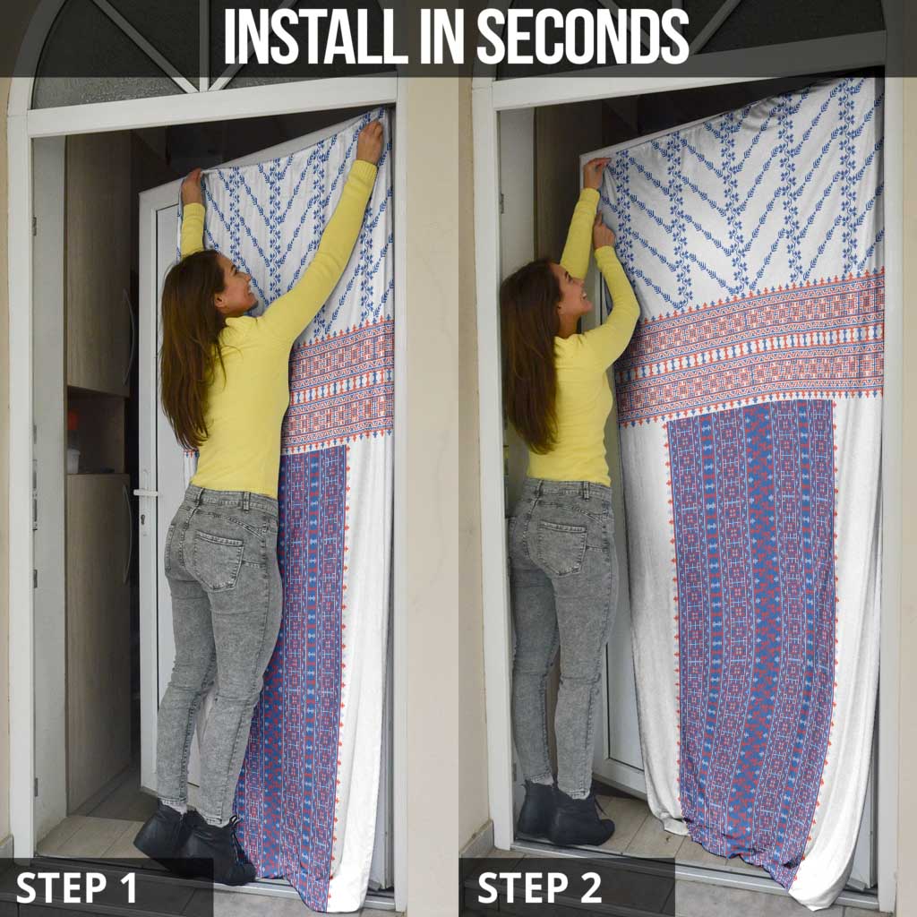 Traditional Romanian Costume Door Cover National Folk Patterns - Wonder Print Shop