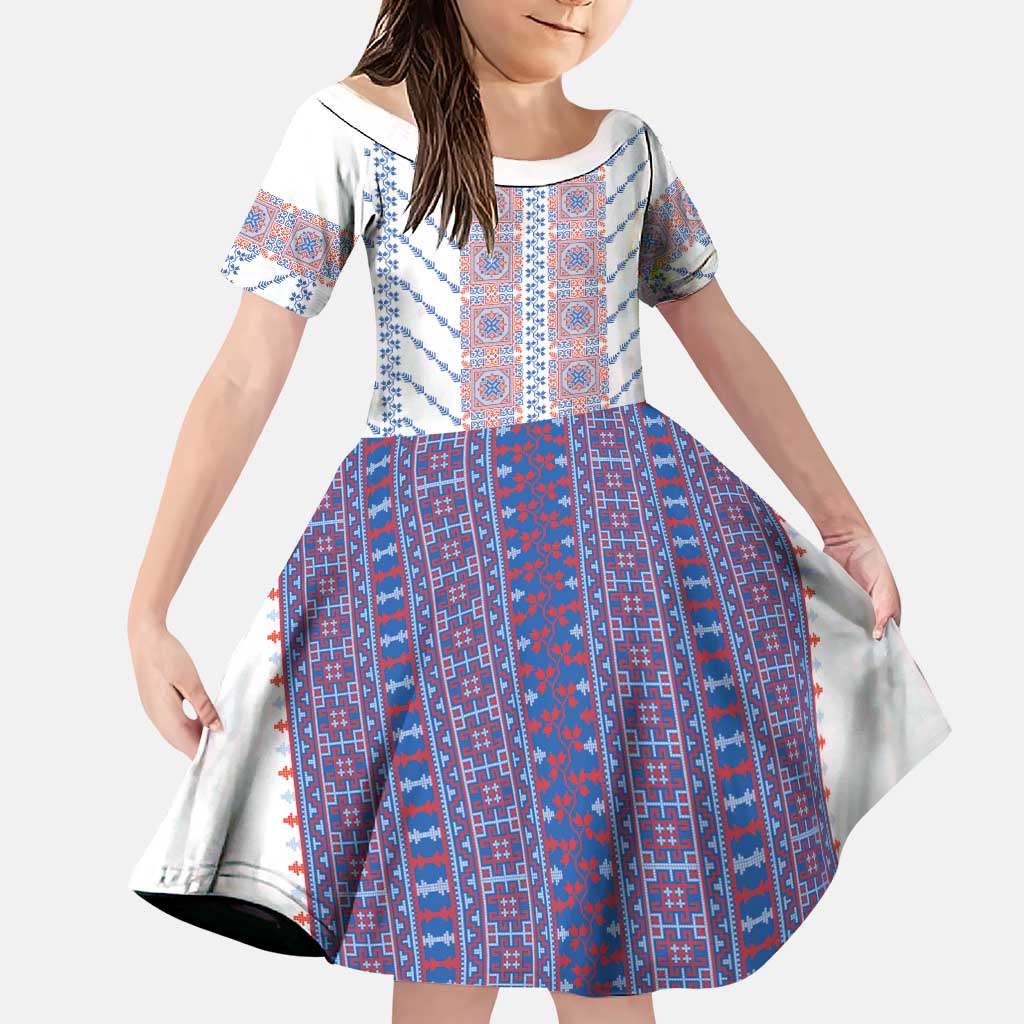 Traditional Romanian Costume Family Matching Long Sleeve Bodycon Dress and Hawaiian Shirt National Folk Patterns - Wonder Print Shop