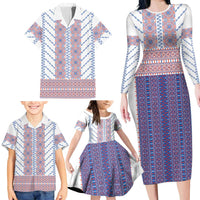 Traditional Romanian Costume Family Matching Long Sleeve Bodycon Dress and Hawaiian Shirt National Folk Patterns - Wonder Print Shop