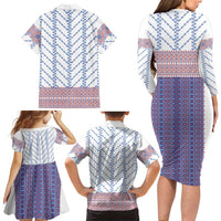Traditional Romanian Costume Family Matching Long Sleeve Bodycon Dress and Hawaiian Shirt National Folk Patterns - Wonder Print Shop