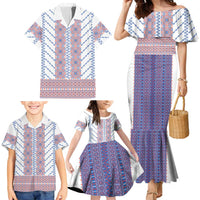 Traditional Romanian Costume Family Matching Mermaid Dress and Hawaiian Shirt National Folk Patterns - Wonder Print Shop
