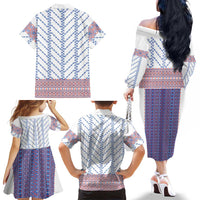 Traditional Romanian Costume Family Matching Off The Shoulder Long Sleeve Dress and Hawaiian Shirt National Folk Patterns - Wonder Print Shop