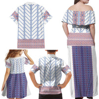 Traditional Romanian Costume Family Matching Off Shoulder Maxi Dress and Hawaiian Shirt National Folk Patterns - Wonder Print Shop