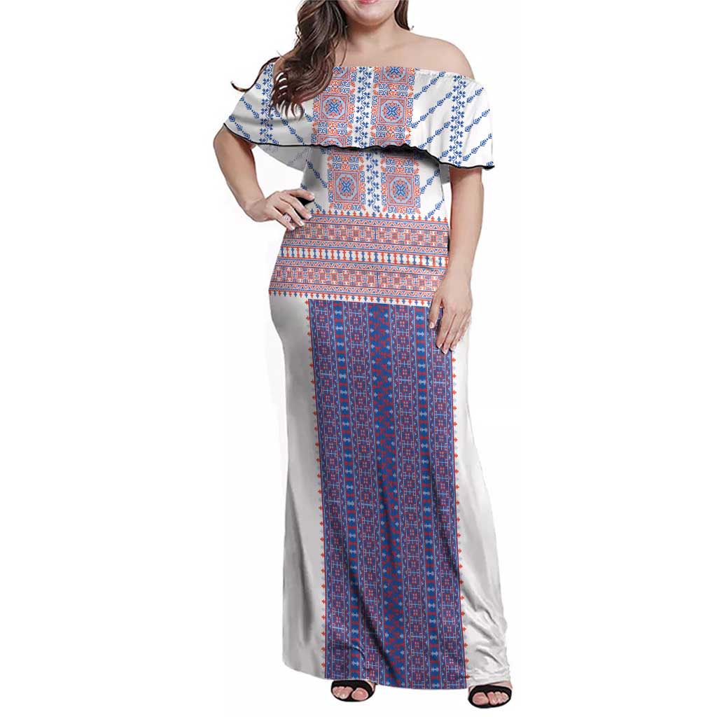 Traditional Romanian Costume Family Matching Off Shoulder Maxi Dress and Hawaiian Shirt National Folk Patterns - Wonder Print Shop