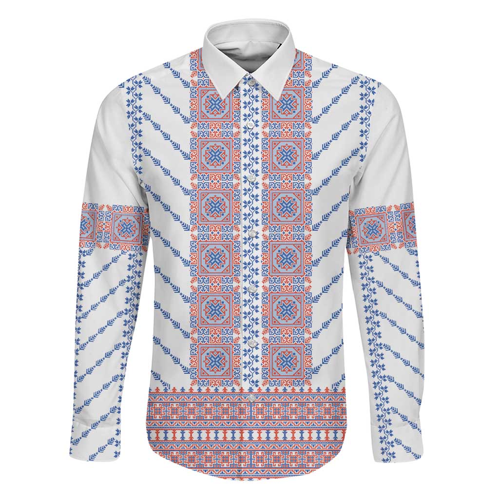 Traditional Romanian Costume Family Matching Off Shoulder Short Dress and Hawaiian Shirt National Folk Patterns - Wonder Print Shop