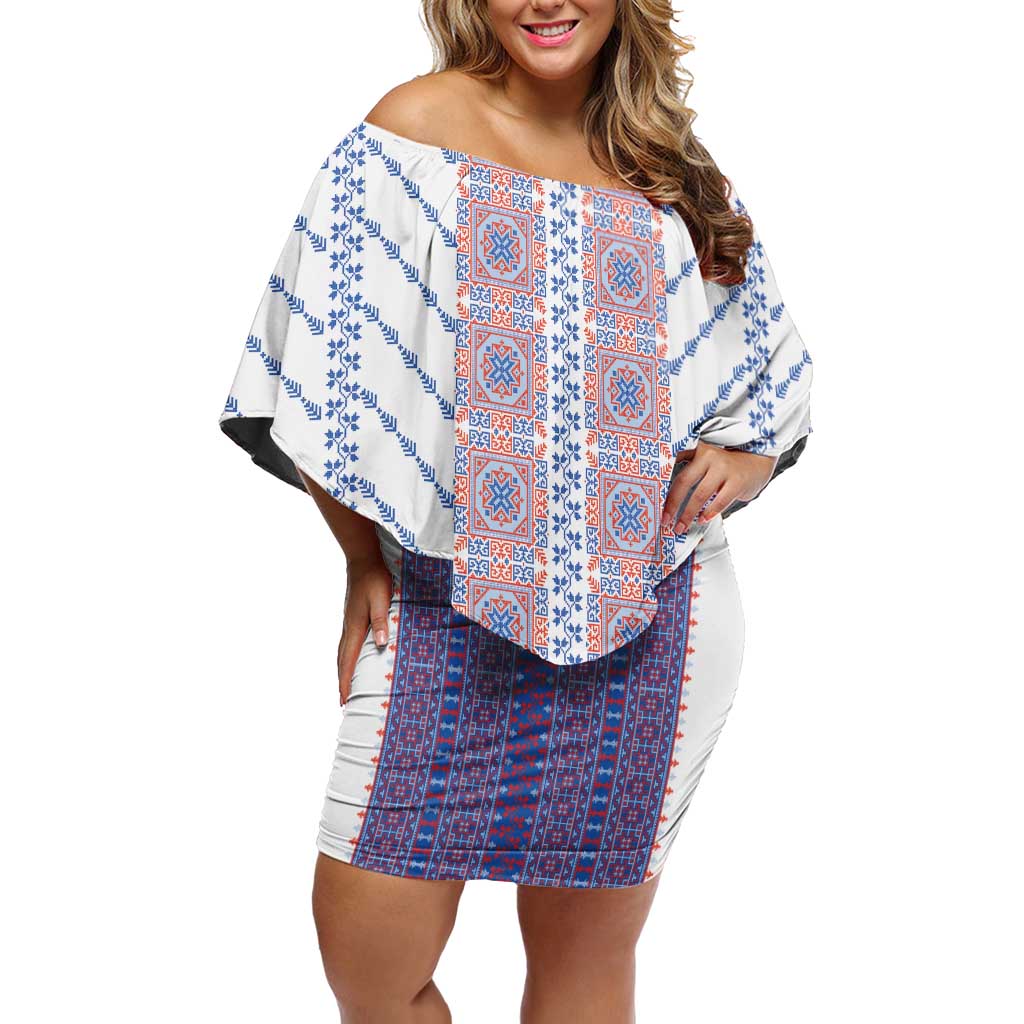 Traditional Romanian Costume Family Matching Off Shoulder Short Dress and Hawaiian Shirt National Folk Patterns - Wonder Print Shop