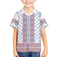 Traditional Romanian Costume Family Matching Off Shoulder Short Dress and Hawaiian Shirt National Folk Patterns - Wonder Print Shop